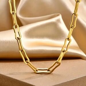 18 KT Gold Over Titanium Chain Necklace